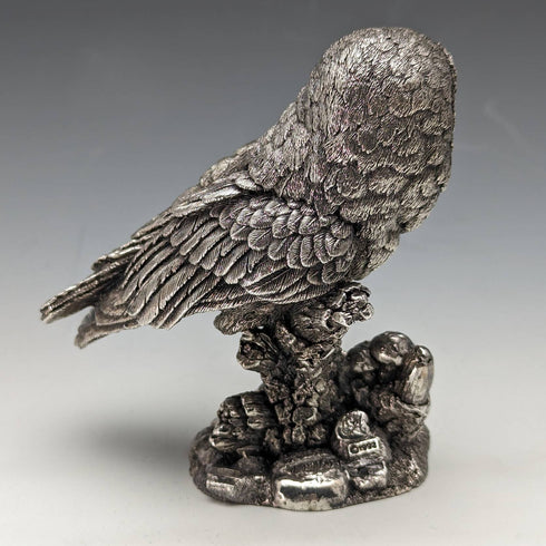 UK Country Artists Owl Sterling Silver Sculpture Figurine
